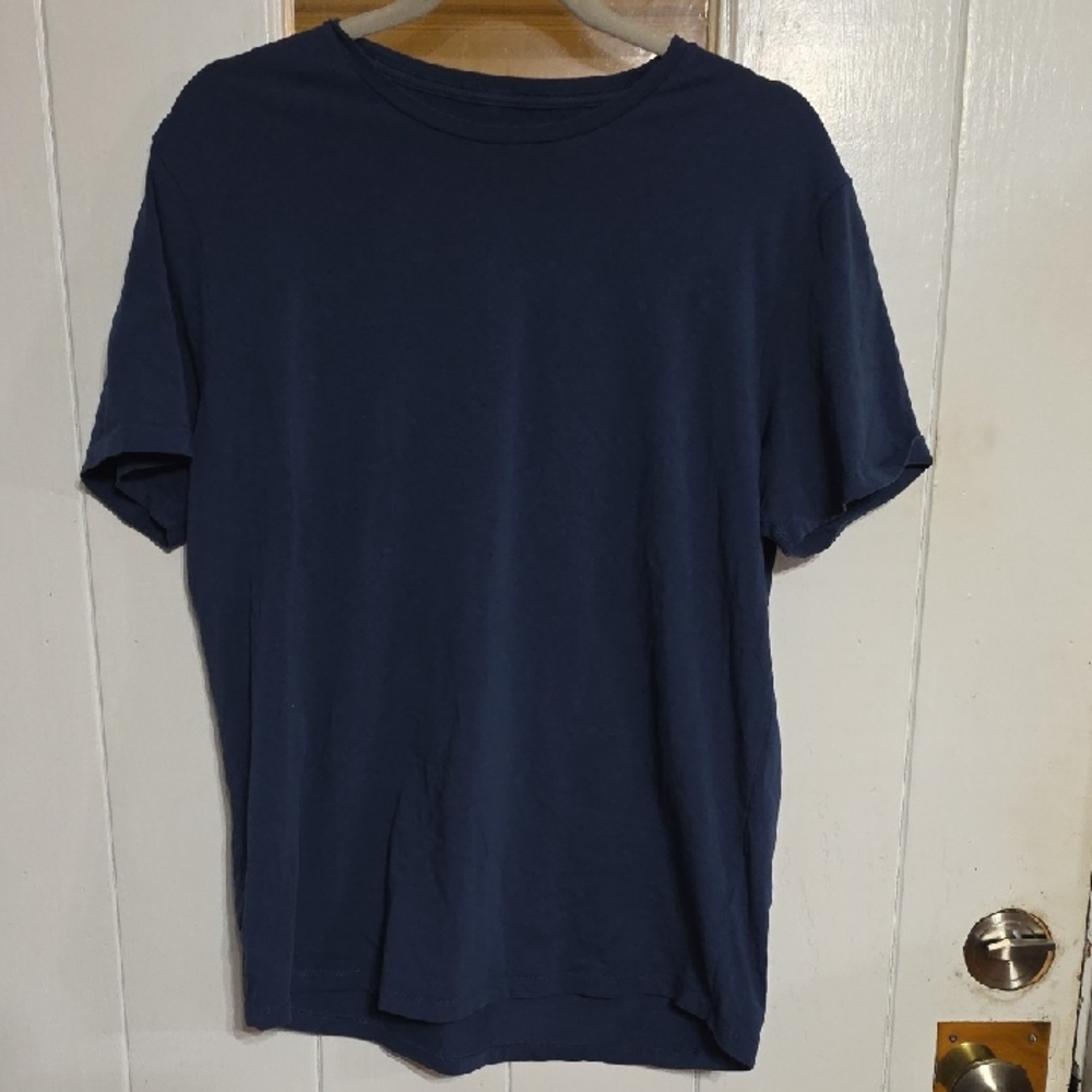 Open Edit Men's T-Shirt ‎ Dark Blue Stretch Comfort Muscle Sz L EUC